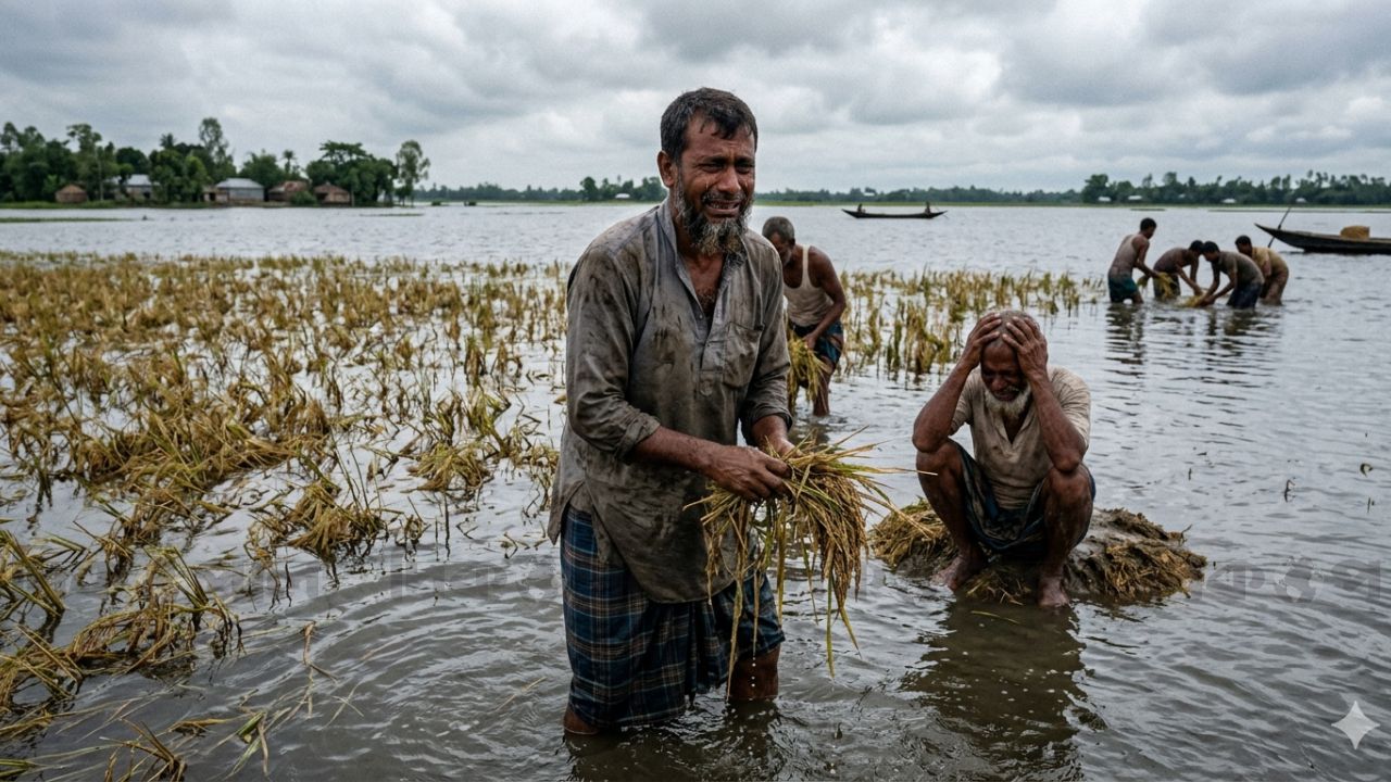চোখের সামনে তলিয়ে যাচ্ছে সোনালি স্বপ্ন, ৩ হাজার কৃষক নিঃস্ব