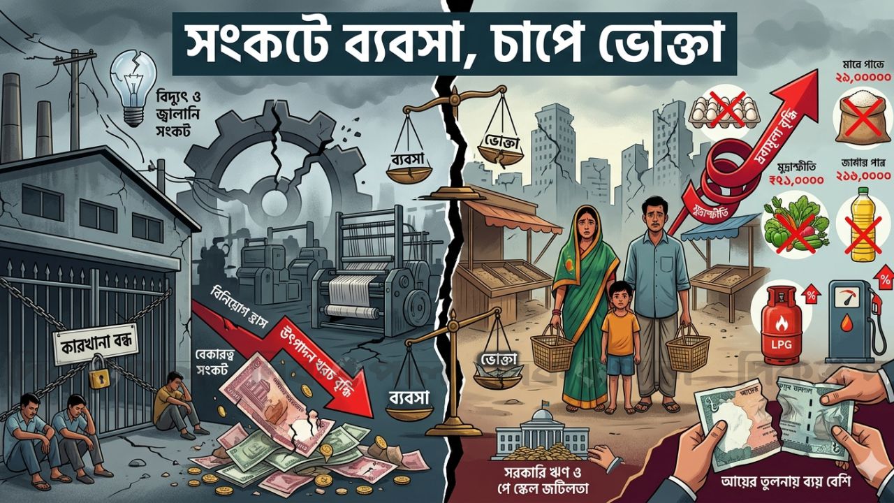 সংকটে ব্যবসায়িক খাত, ব্যয়ভারে পিষ্ট সাধারণ ভোক্তা